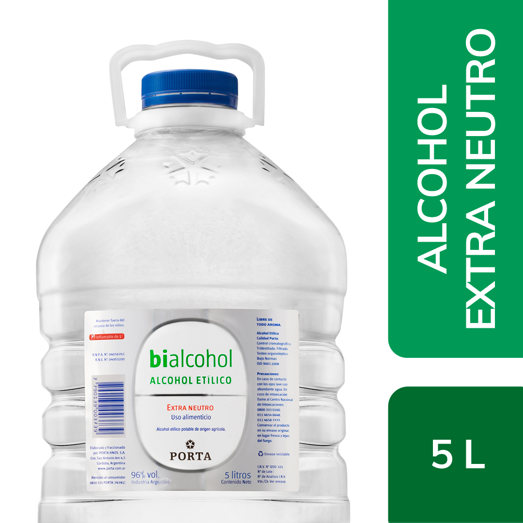 Alcohol Extra Neutro TRIDESTILADO PORTA - Bialcohol